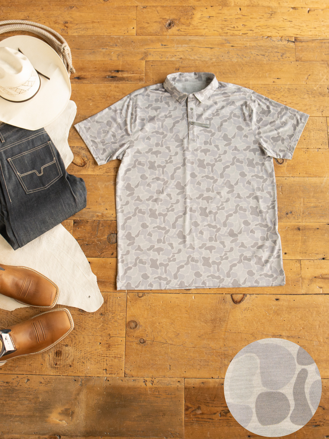 Ridgefield Ariat Men's Grey Camo Polo