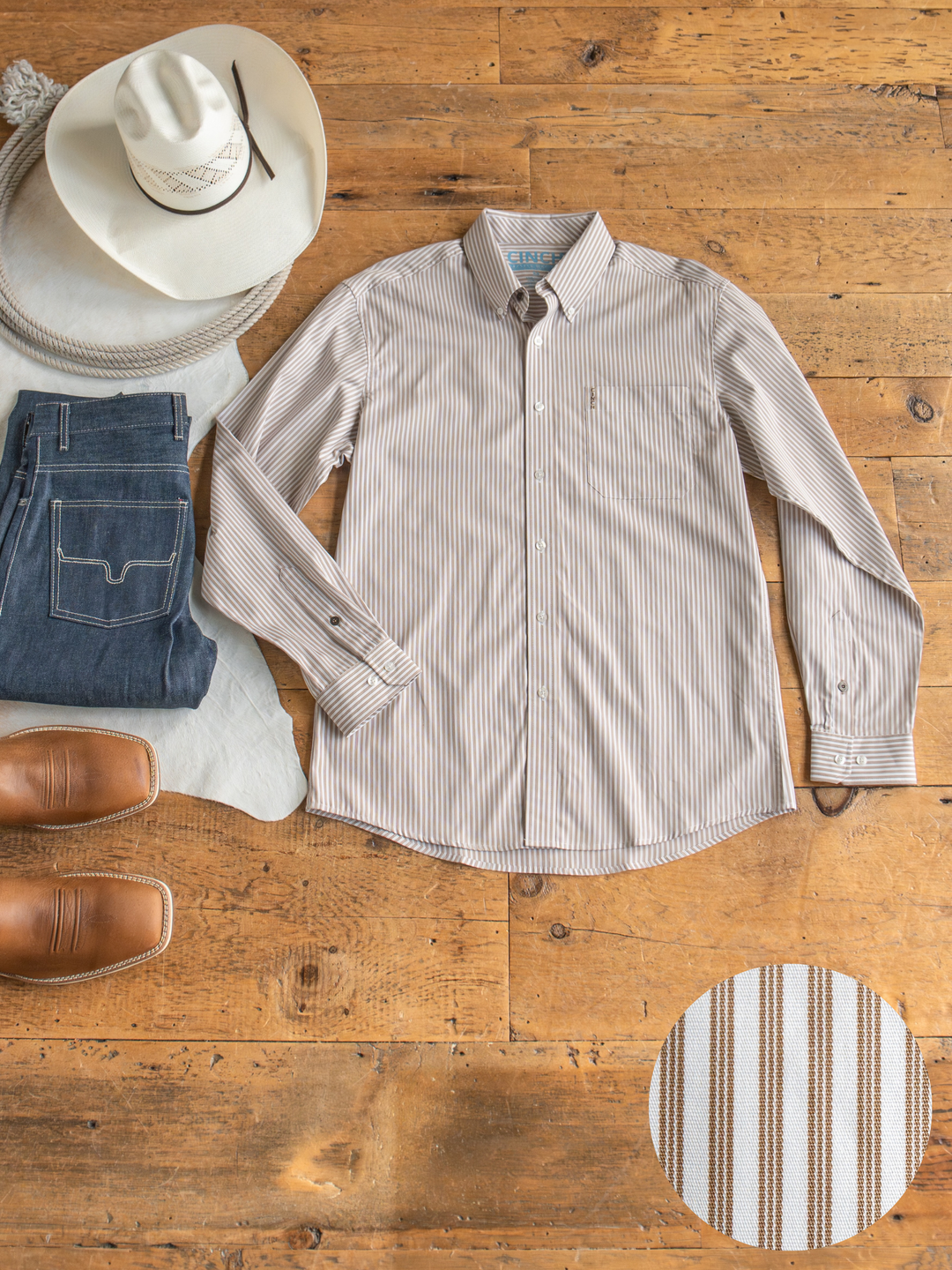 Steger Cinch Men's Pinstripe Button Up