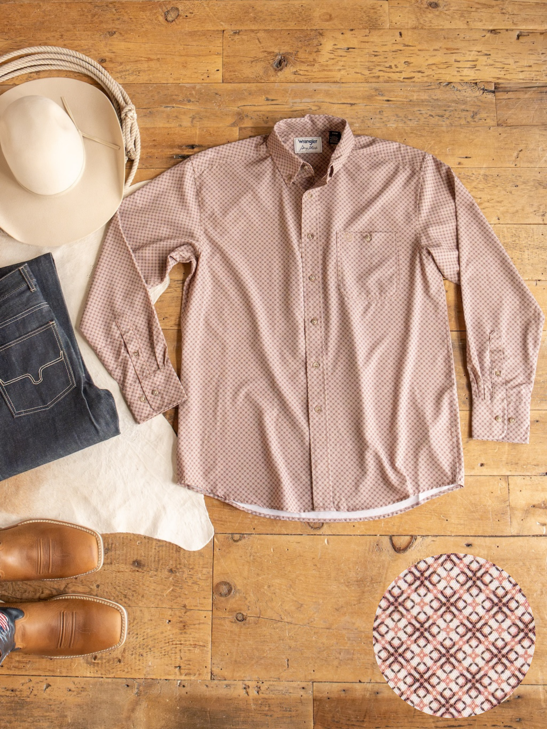 Strait Wrangler Men's Performance Button Up