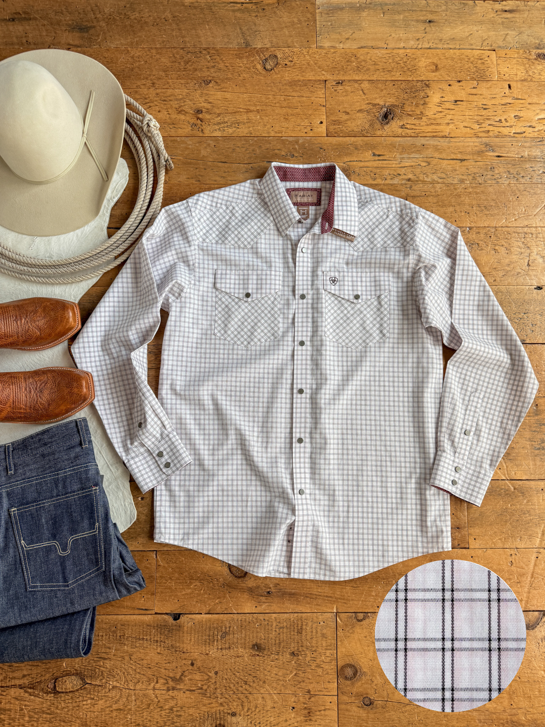 Marshall Ariat Men's Plaid Button Up