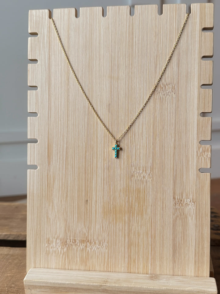 Cruz Turquoise Cross Necklace
