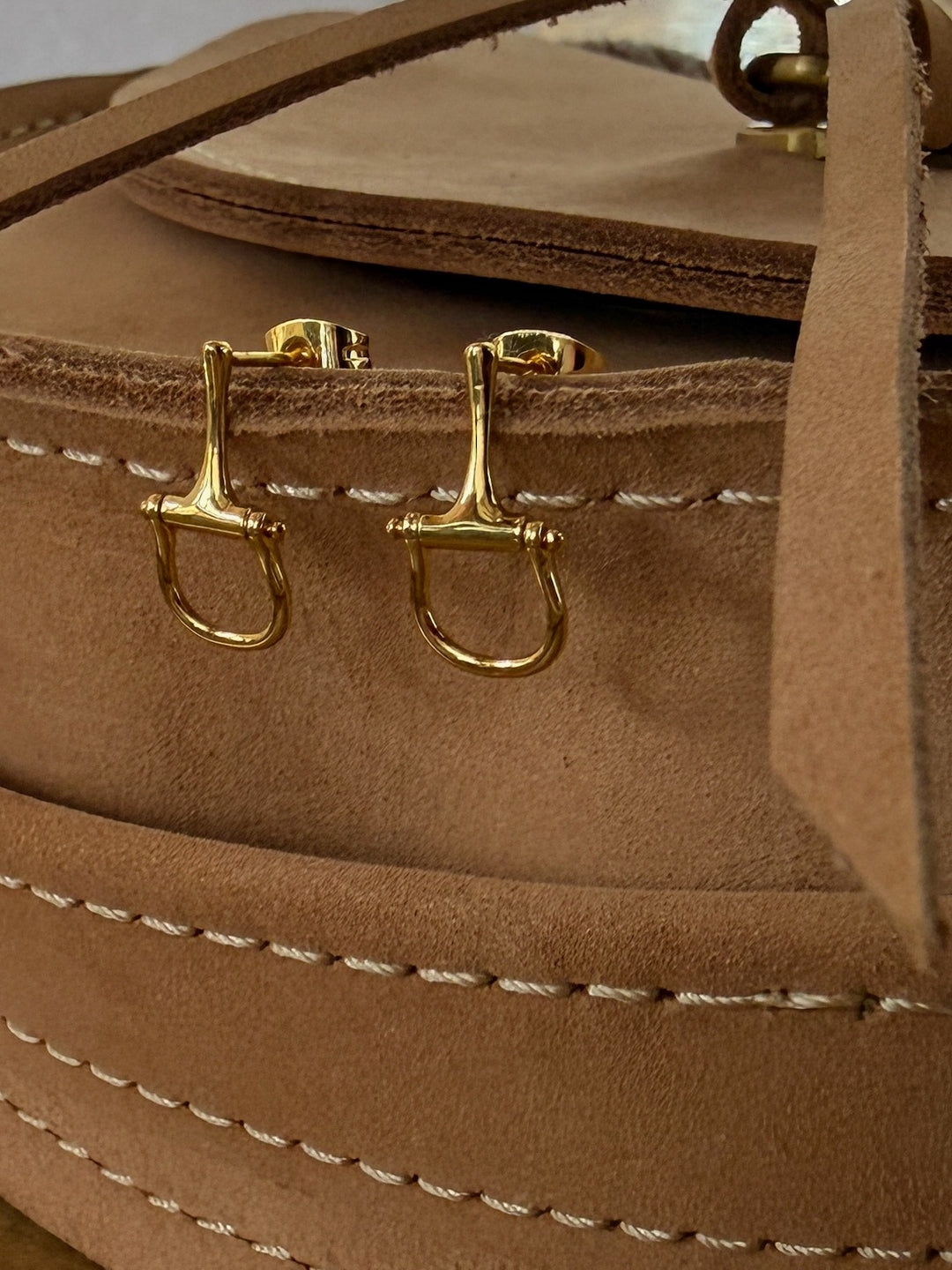 Arivaca Gold Half Snaffle Earrings