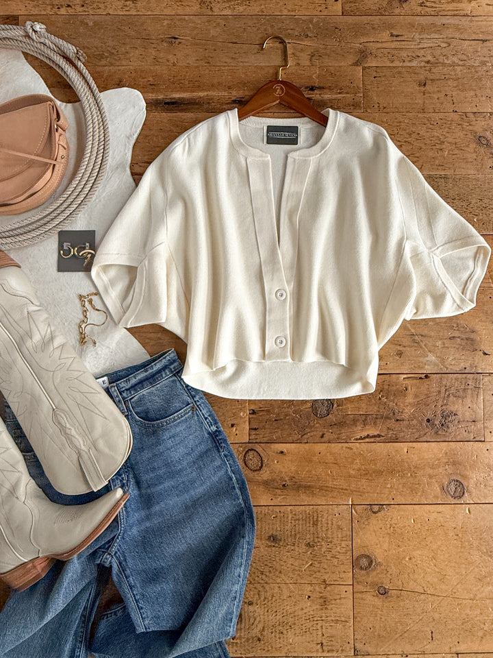 Callaway Cream Button Up Cardigan