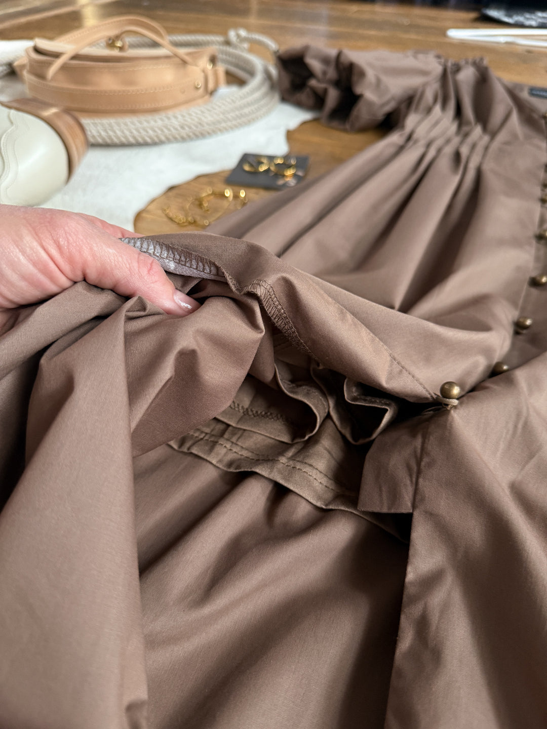Laurel Mocha Button Up Dress