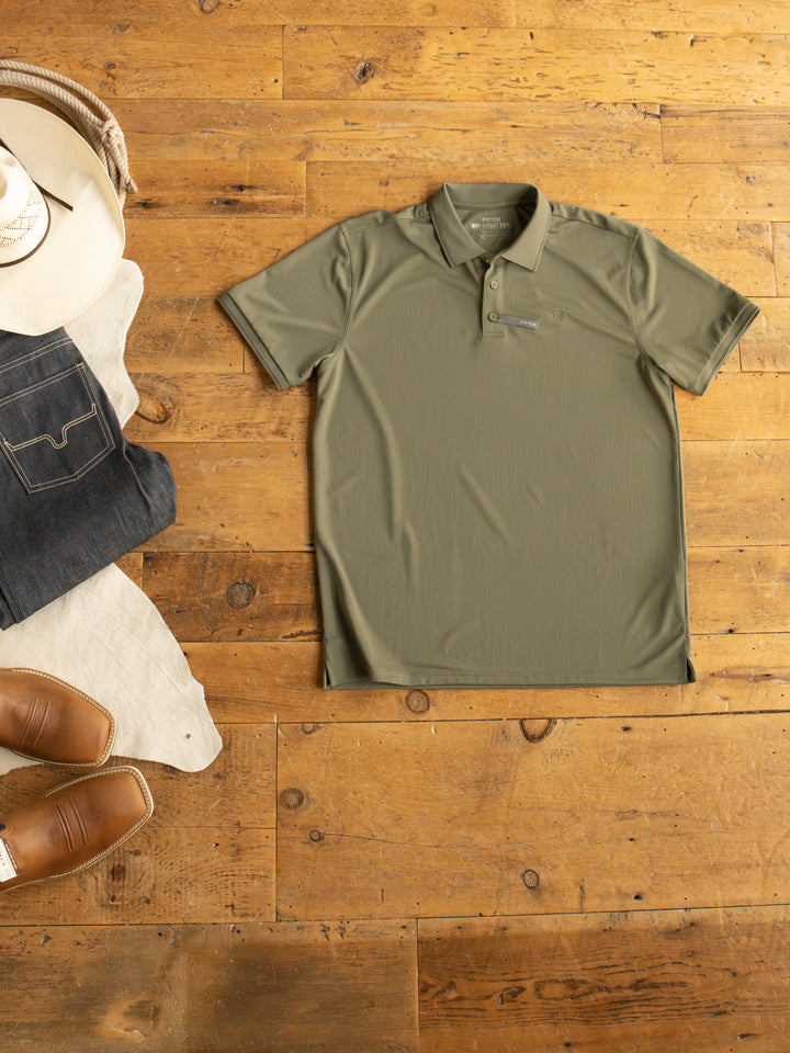 Bramer Ariat Men's Olive Polo