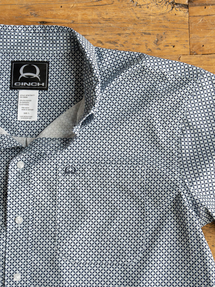 Dade Cinch Men's Navy Southwest Button up