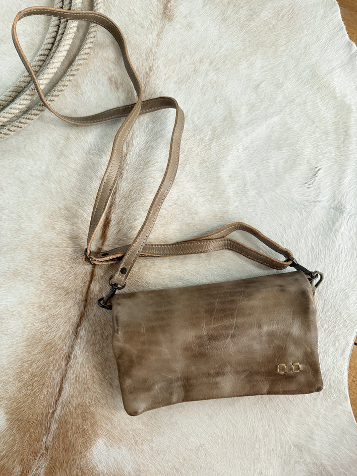 Roca Stone Leather Crossbody Wristlet