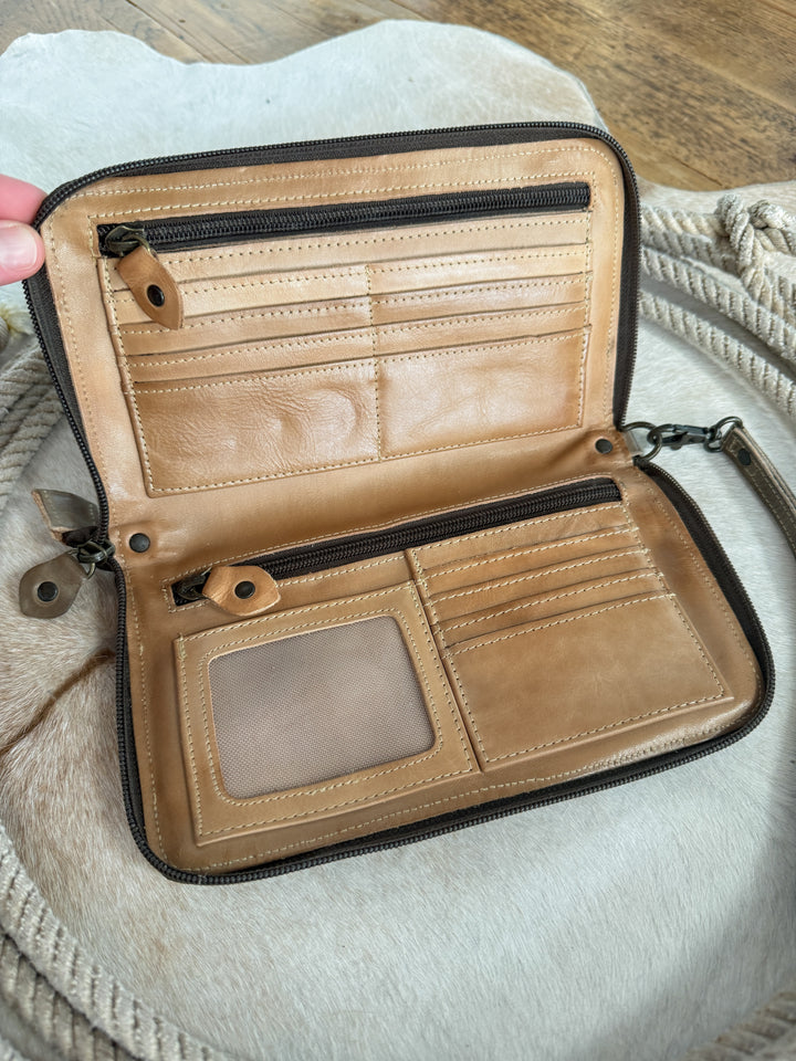 Camak Leather Wristlet Clutch