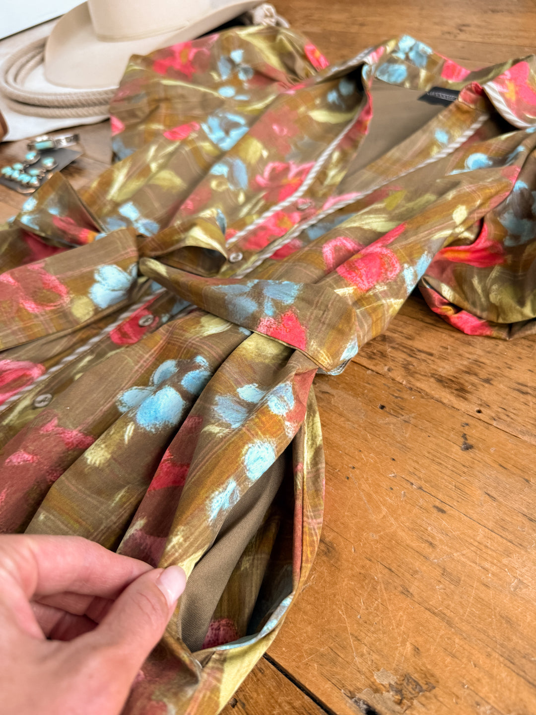 Pensacola Olive Floral Midi Dress