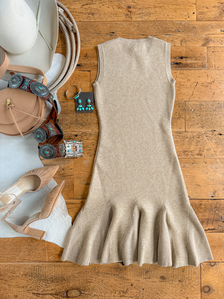 Wynona Oatmeal Sleeveless Dress
