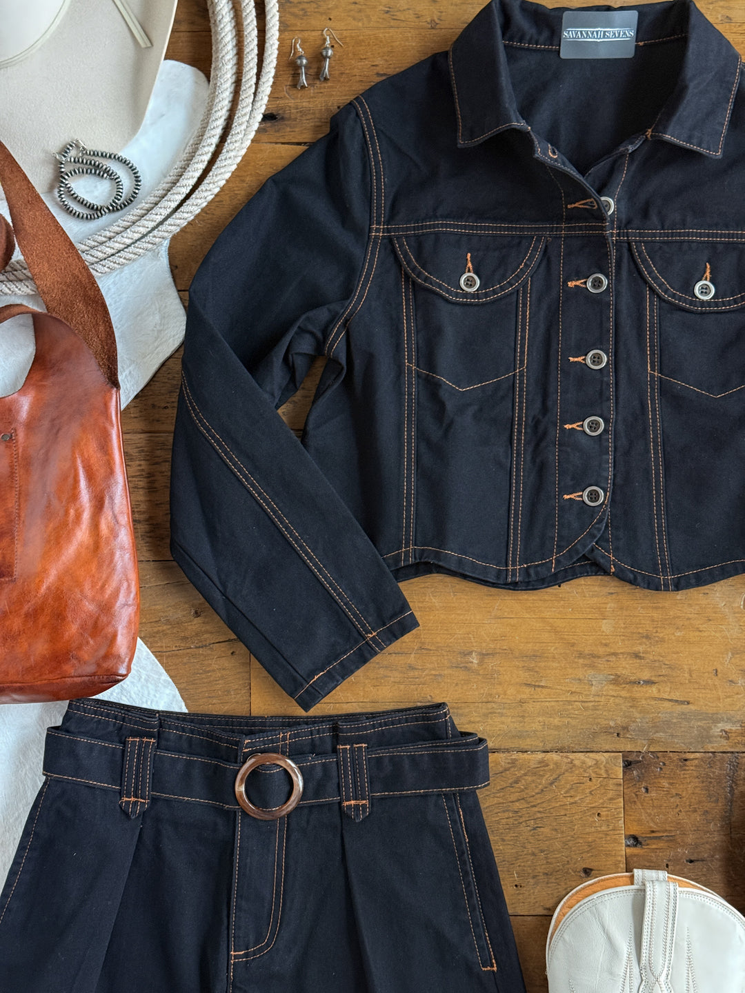 Dacoma Black Denim Set
