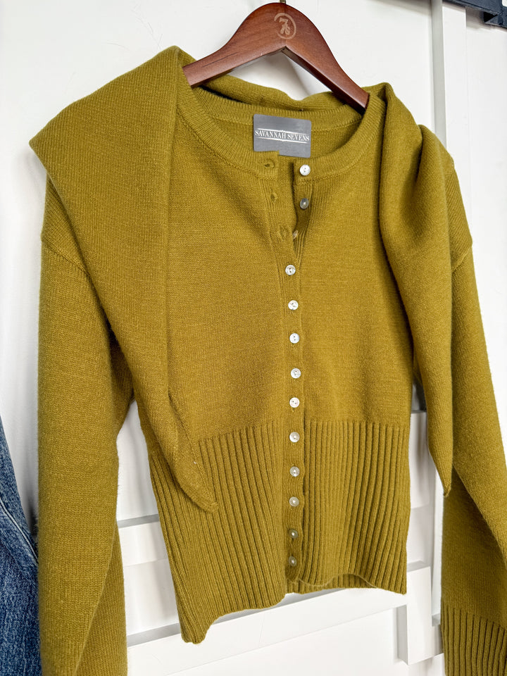Lindsborg Chartreuse Button Up Cardigan