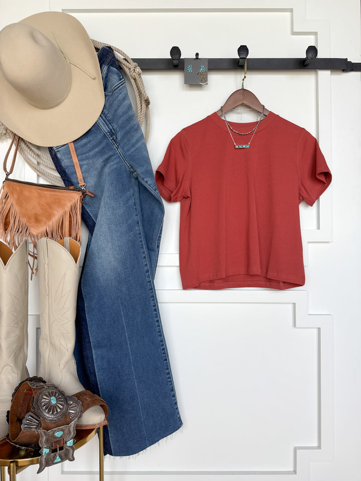Jennings Terracotta Red Basic Tee