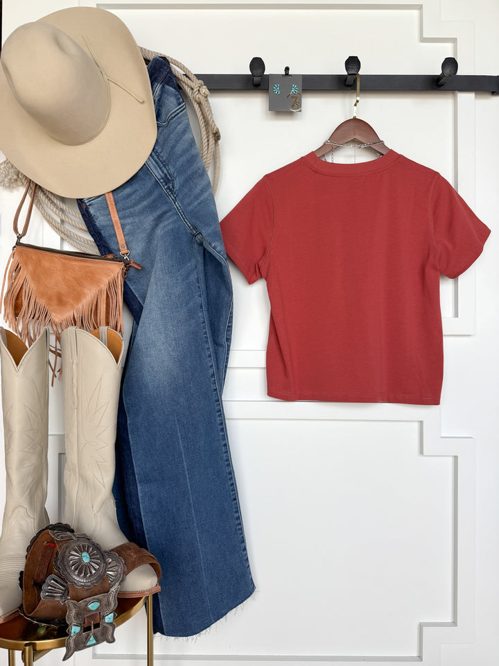 Jennings Terracotta Red Basic Tee