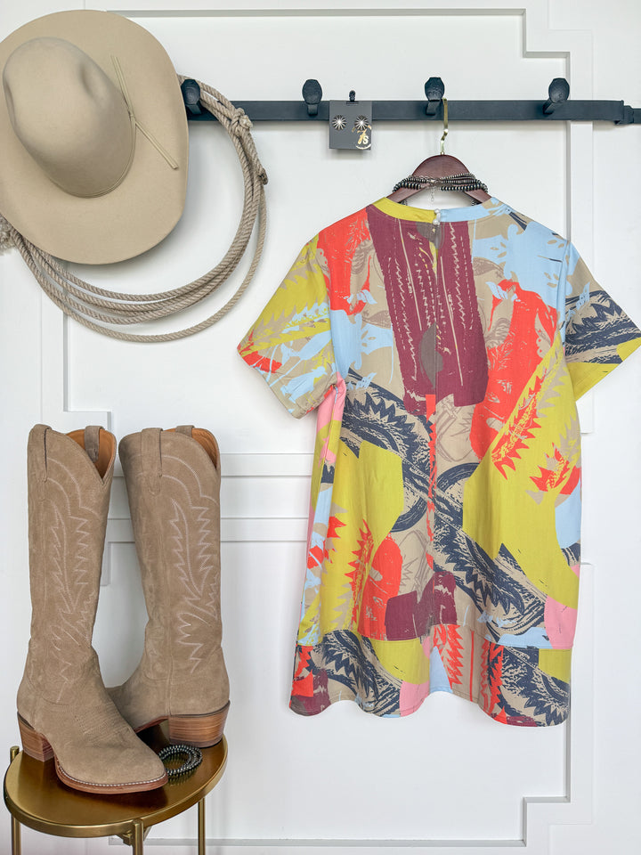 Wanette Abstract Boot Graphic Dress