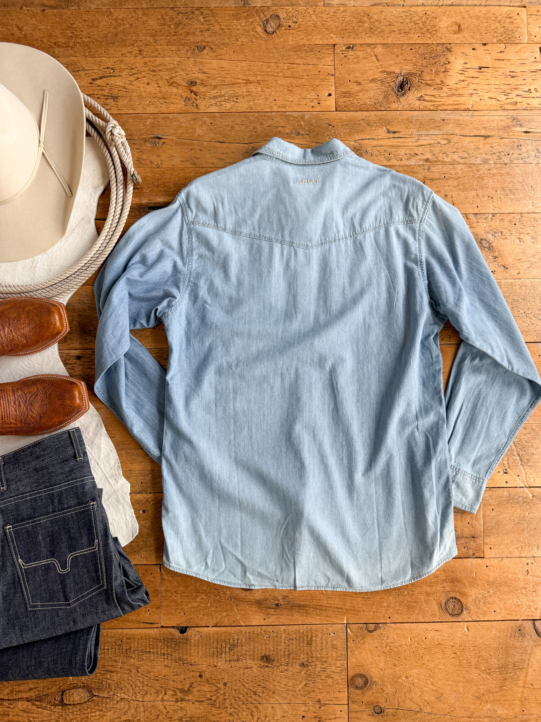 Davidson Ariat Men's Denim Pearl Snap