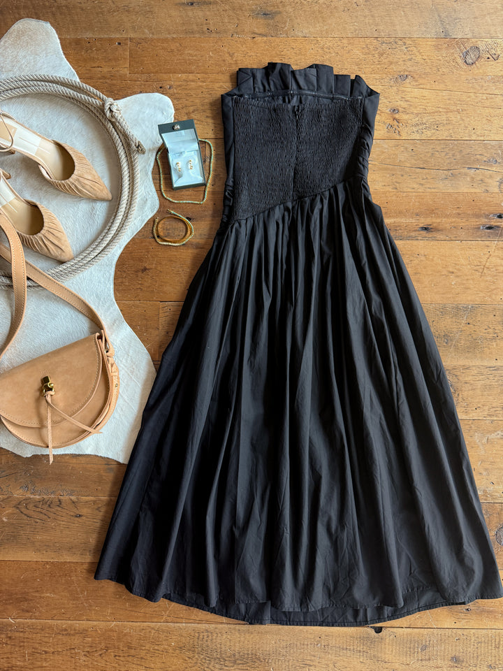 Coppell Black Strapless Pleat Dress