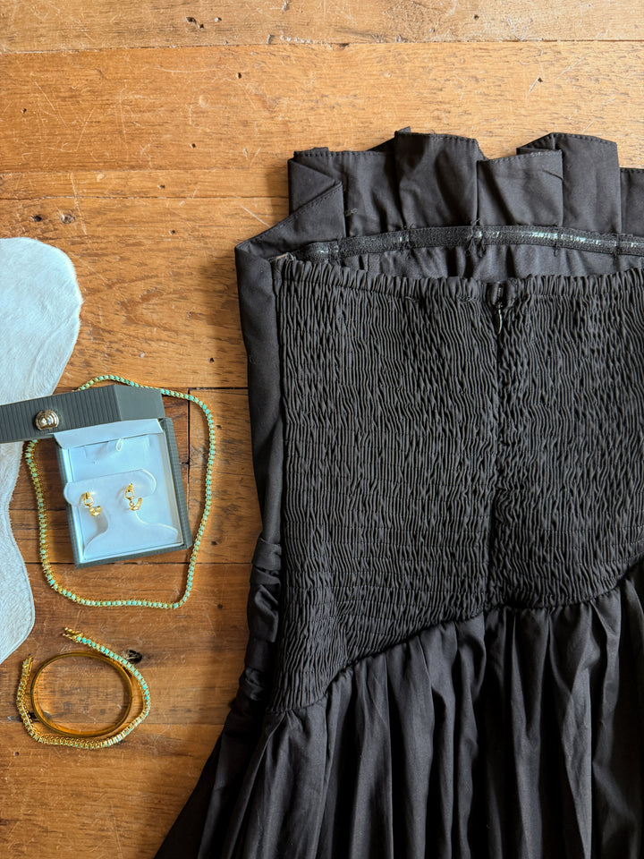 Coppell Black Strapless Pleat Dress