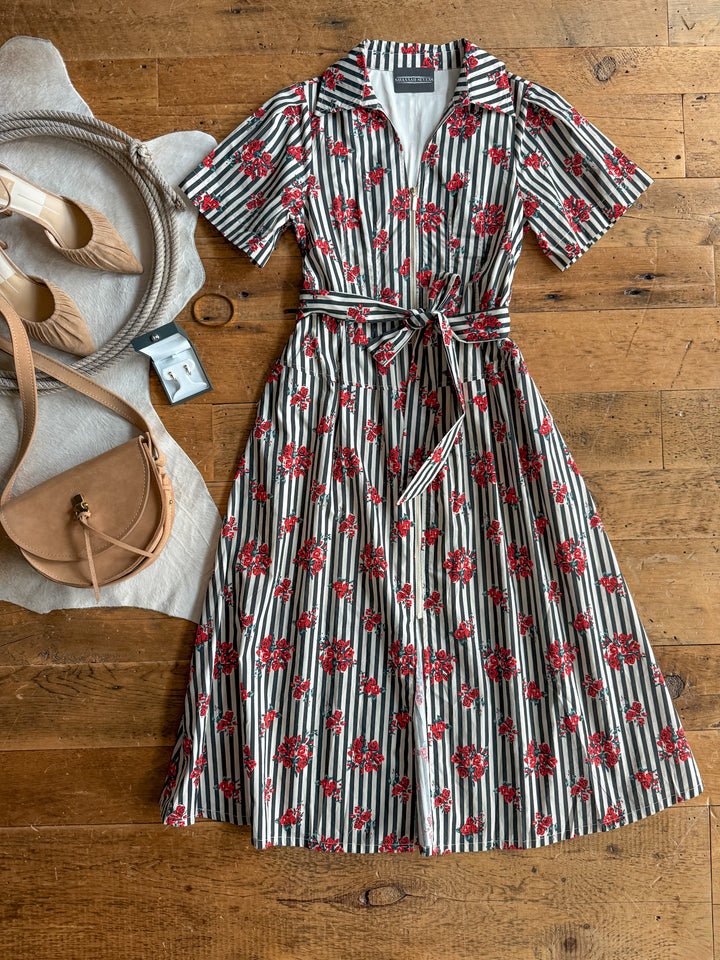 Anaheim Striped Floral Dress