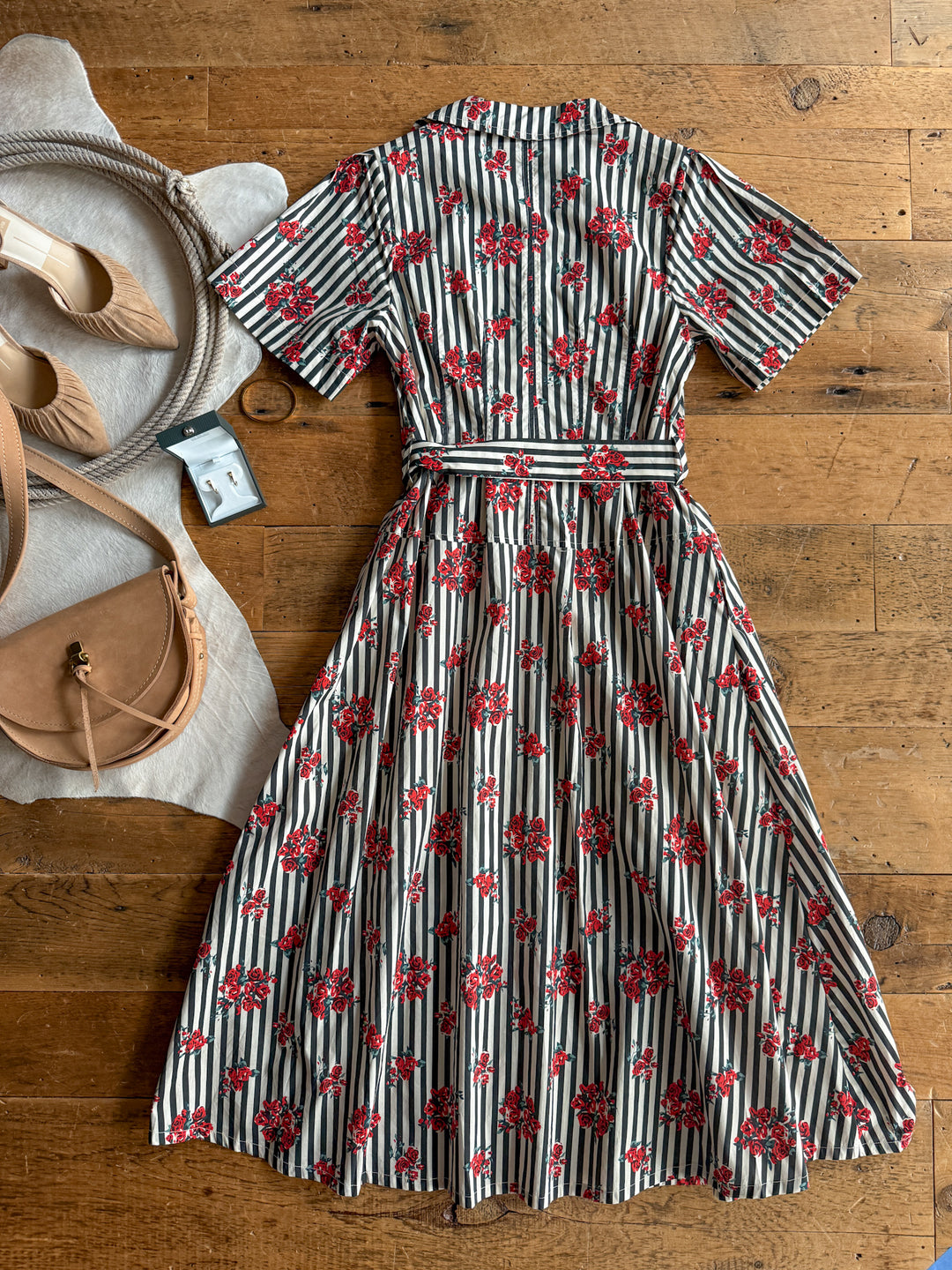 Anaheim Striped Floral Dress