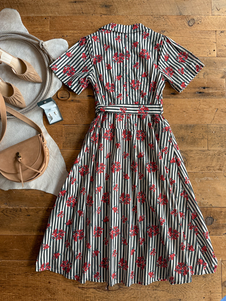 Anaheim Striped Floral Dress