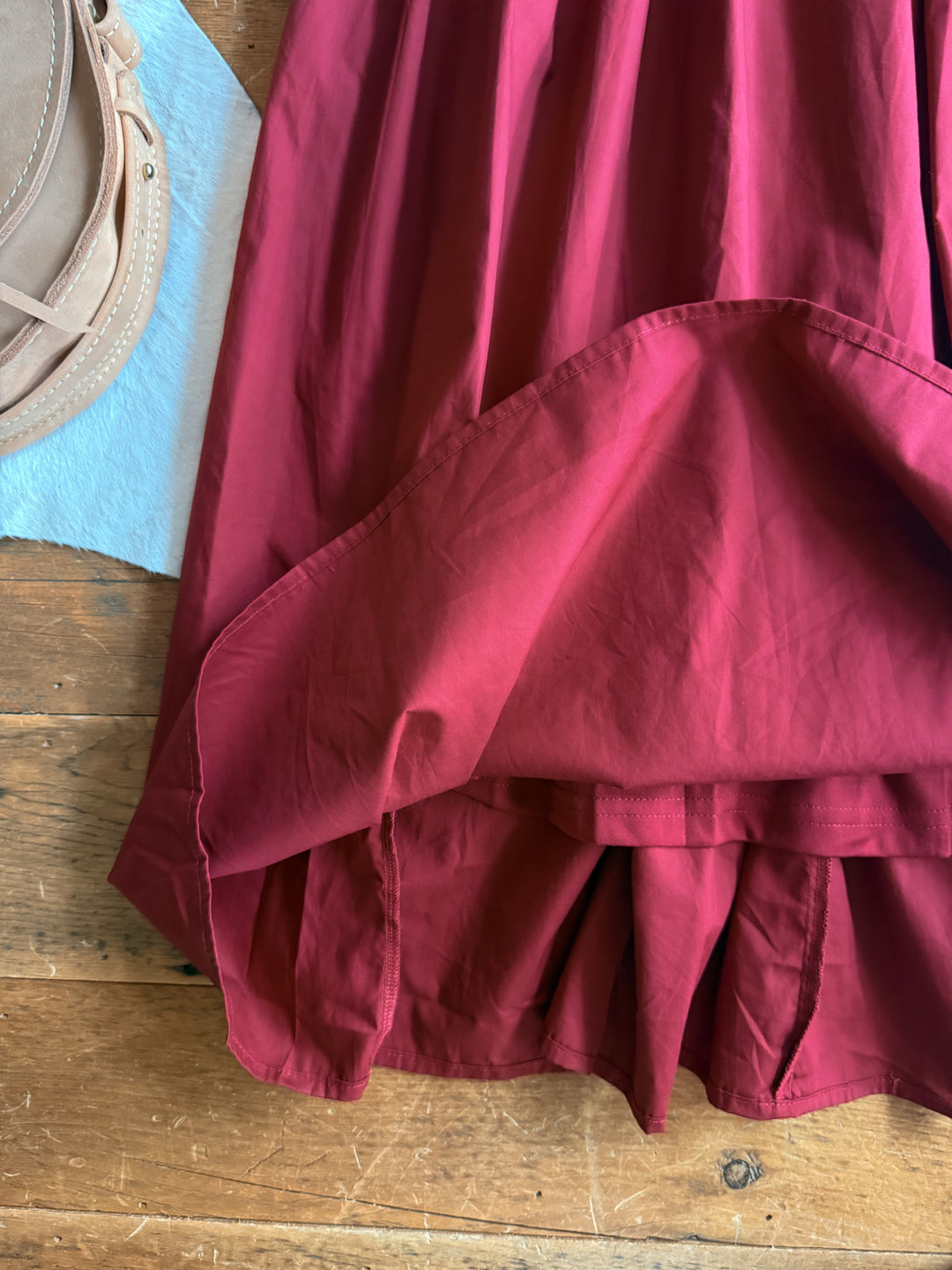 Coppell Maroon Strapless Pleat Dress