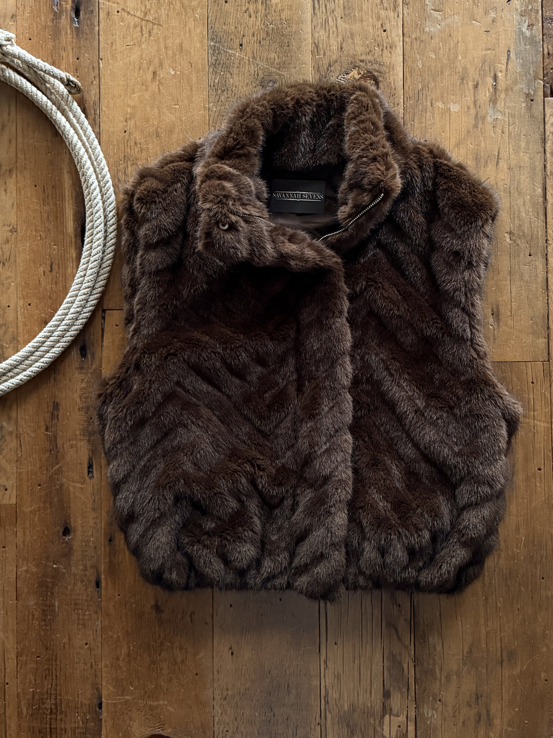 Wister Chocolate Faux Fur Vest