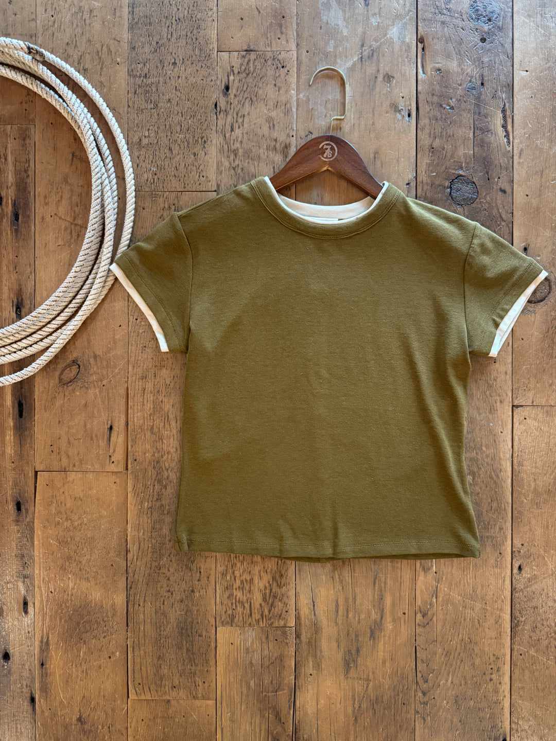 Guthrie Olive Layered Basic Tee