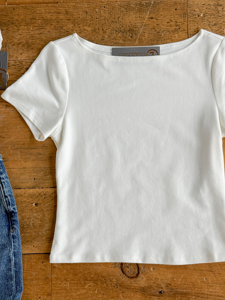 Atwater White Fitted Basic Tee