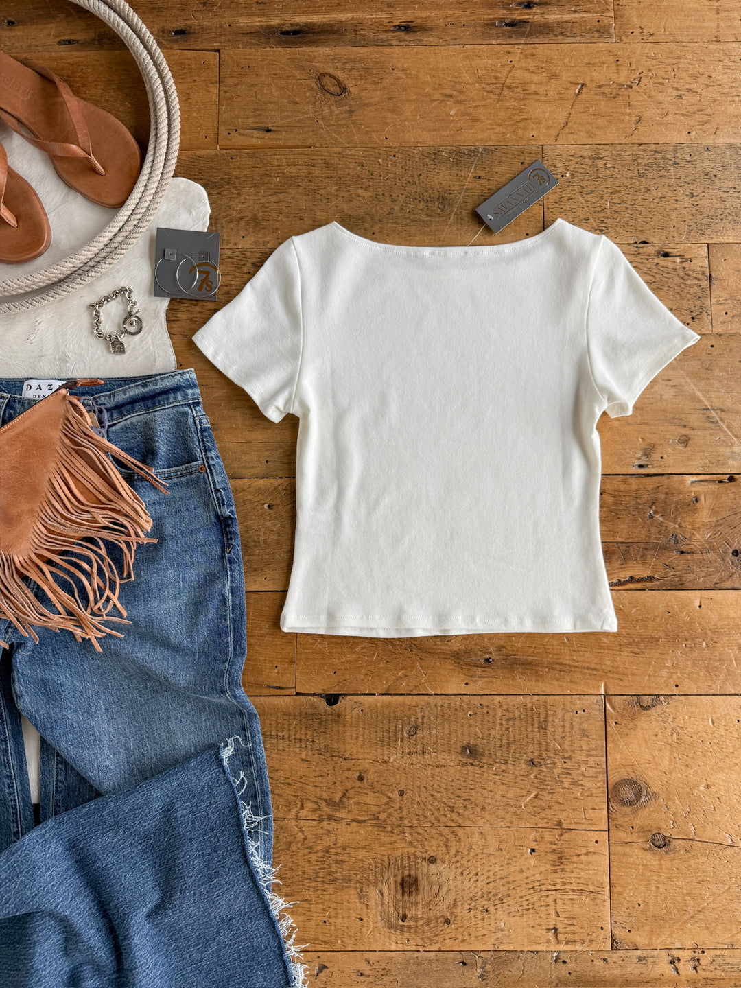 Atwater White Fitted Basic Tee
