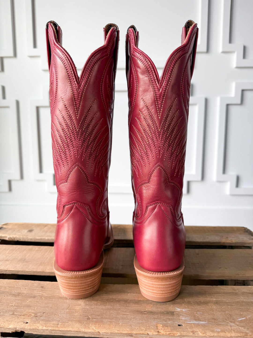 Leawood Red Western Leather Boot