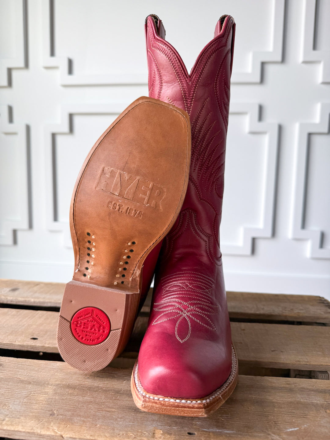 Leawood Red Western Leather Boot