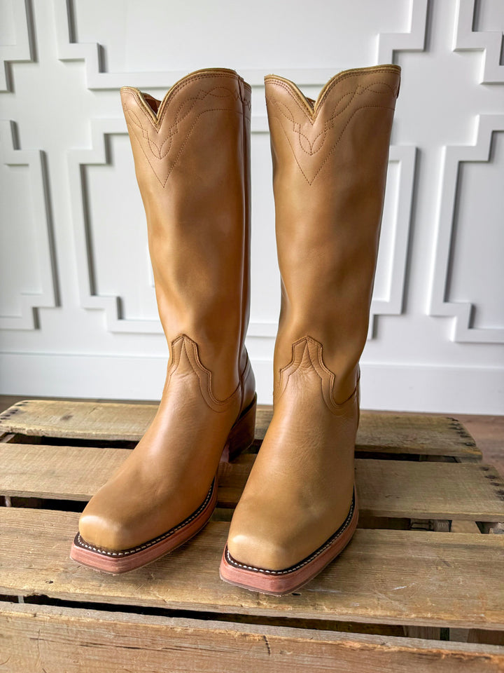 Charlie Camel Stovepipe Leather Boot