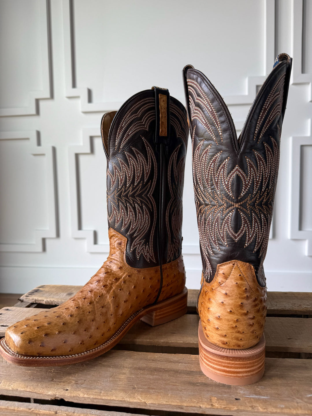 Langdon Ostrich Tan Men's Western Leather Boot