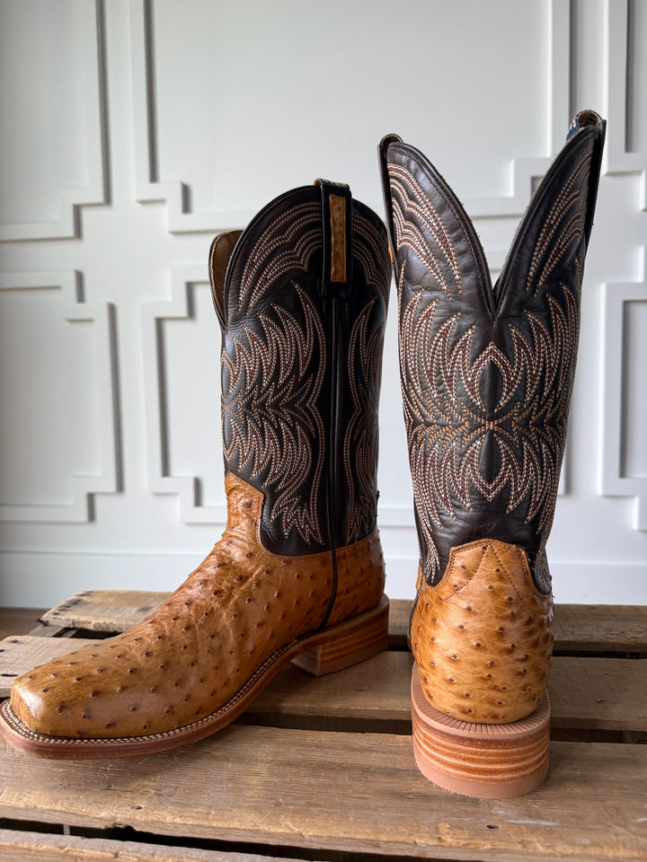 Langdon Ostrich Tan Men's Western Leather Boot