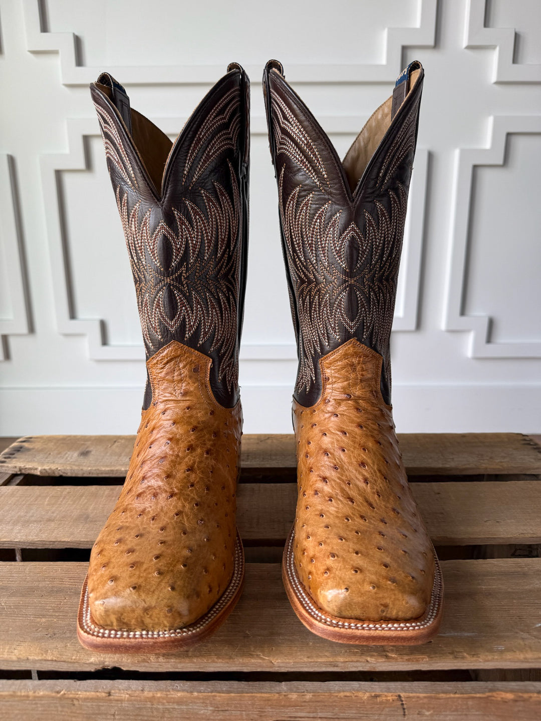 Langdon Ostrich Tan Men's Western Leather Boot