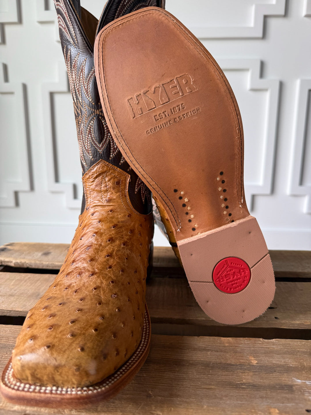 Langdon Ostrich Tan Men's Western Leather Boot