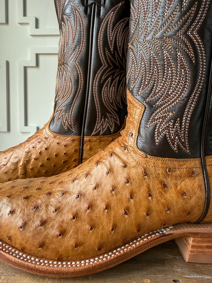 Langdon Ostrich Tan Men's Western Leather Boot