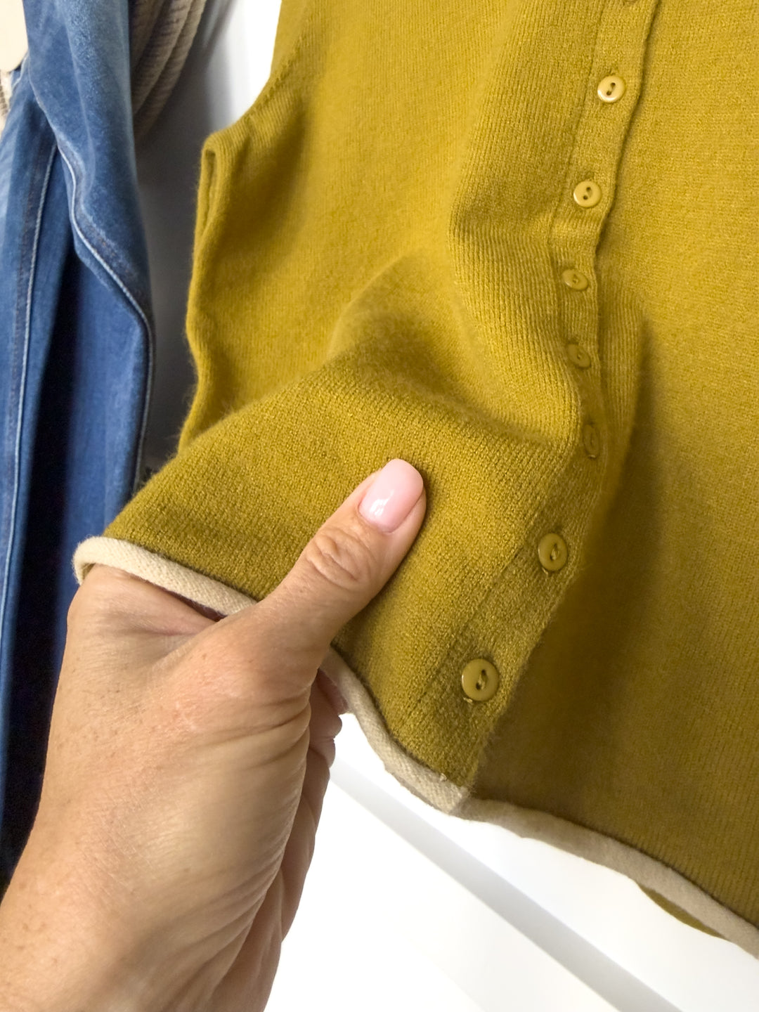 Camargo Chartreuse Button Up Cardigan
