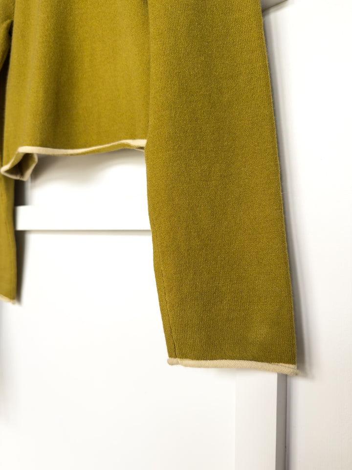 Camargo Chartreuse Button Up Cardigan