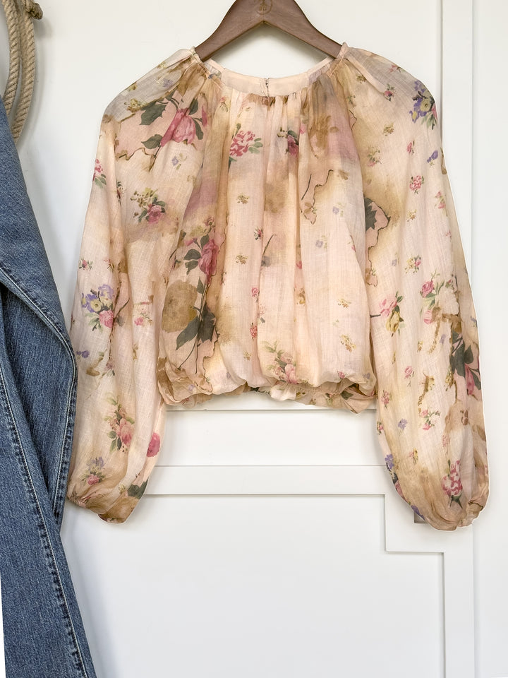 Rosita Floral Bubble Hem Top