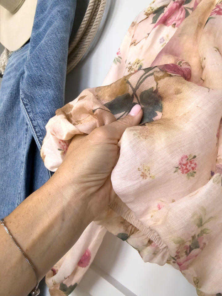 Rosita Floral Bubble Hem Top