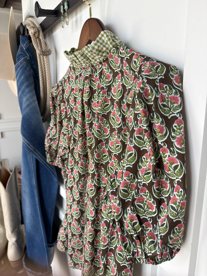 Parada Floral Puff Sleeve Top