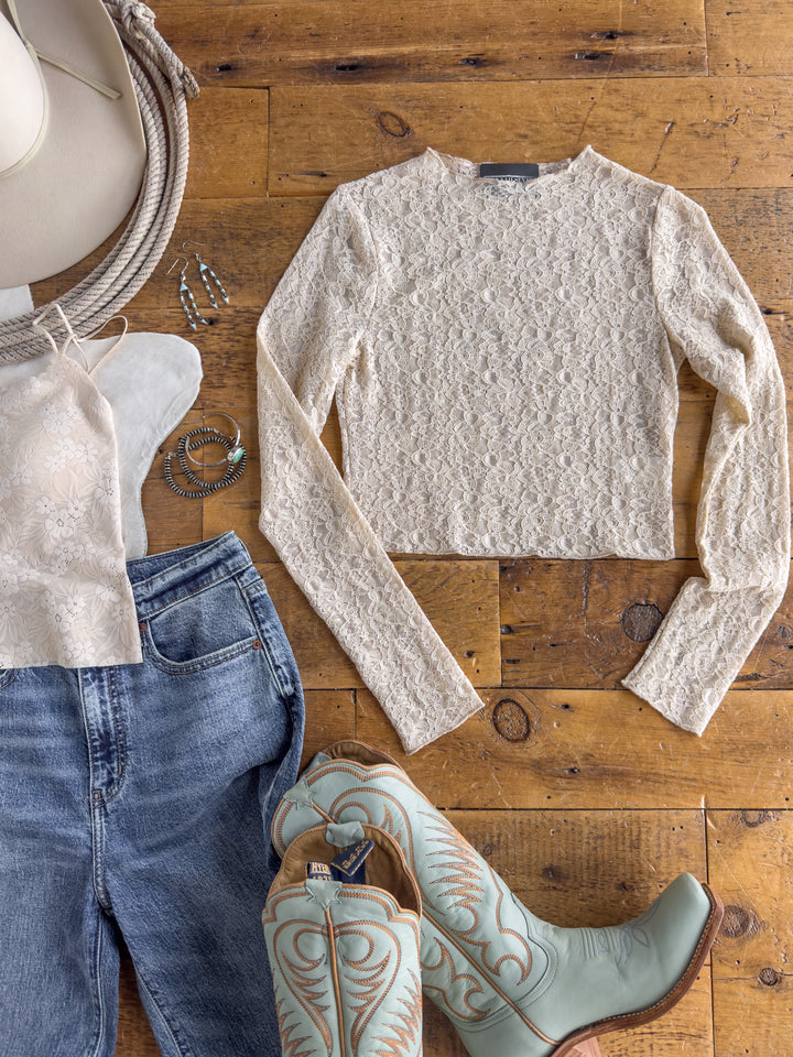 Reata Cream Lace Top