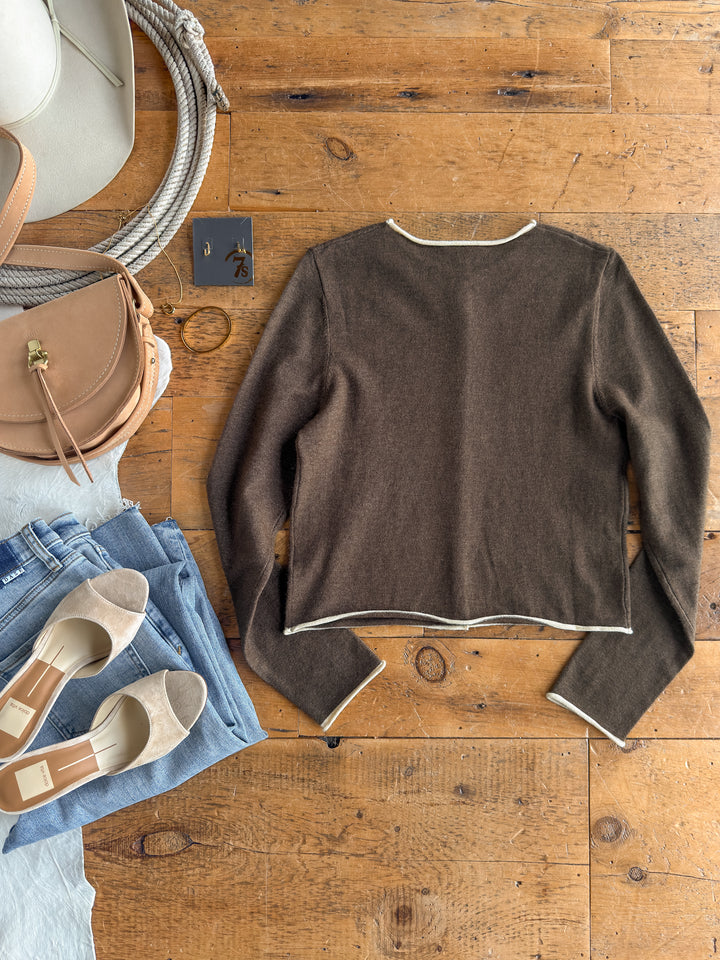 Camargo Brown Button Up Cardigan