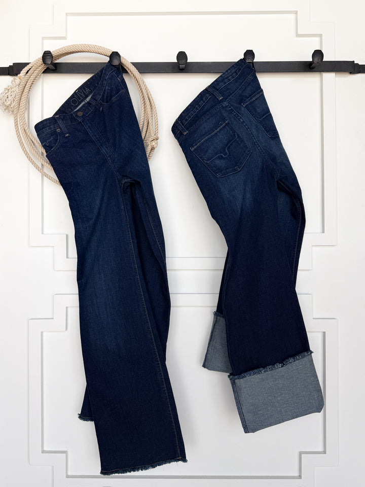 The Olivia High Rise Wide Leg Jean {Dark Stitch}