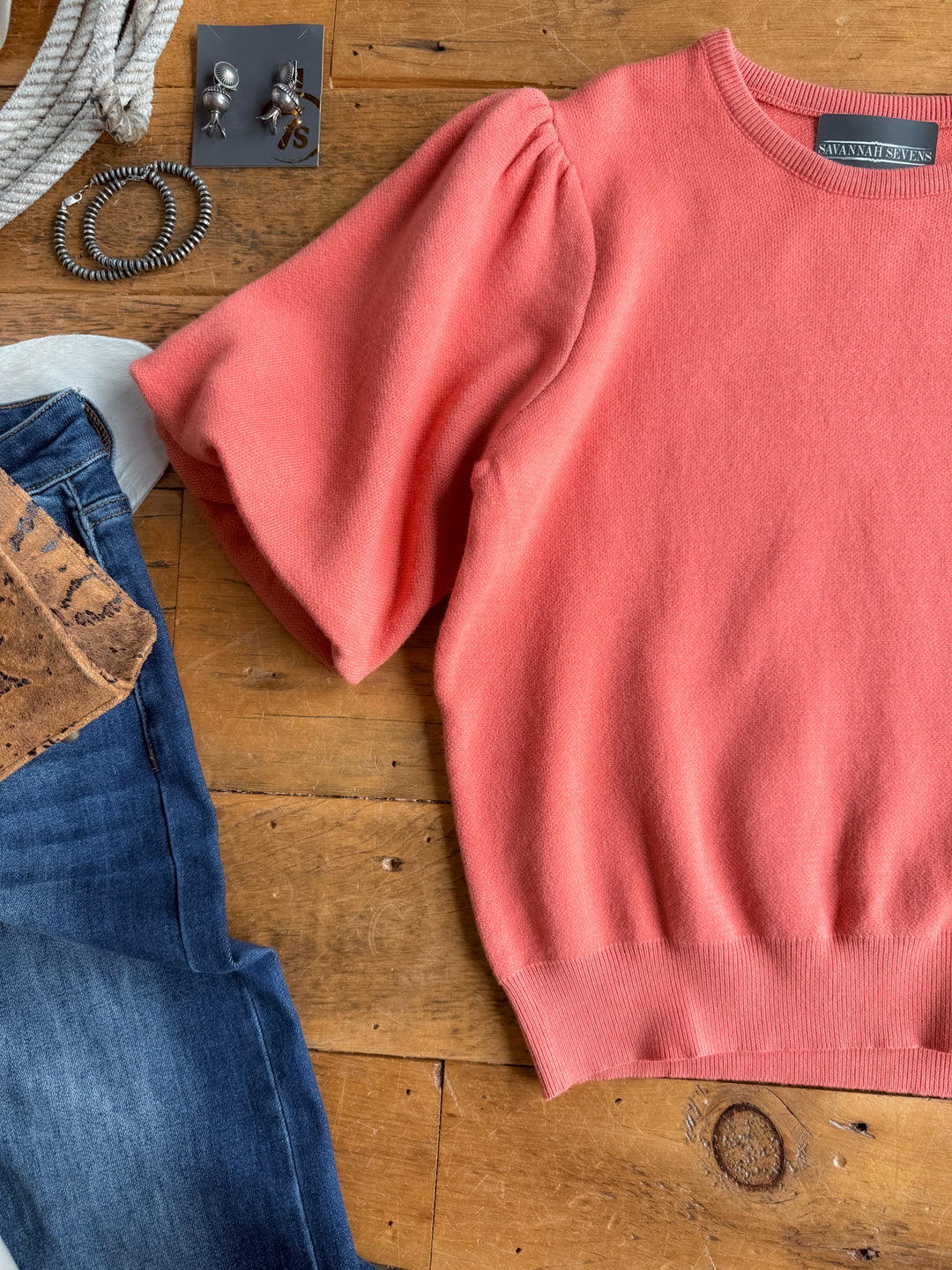 Estacada Salmon Knit Top