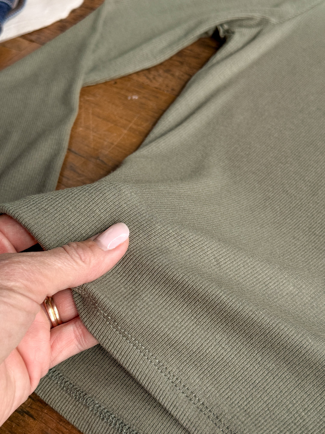 Tifton Silver Sage Ribbed Basic Top