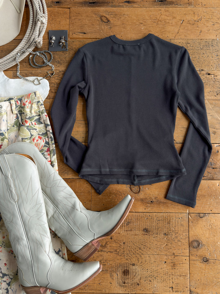 Whitwell Charcoal Ruched Top