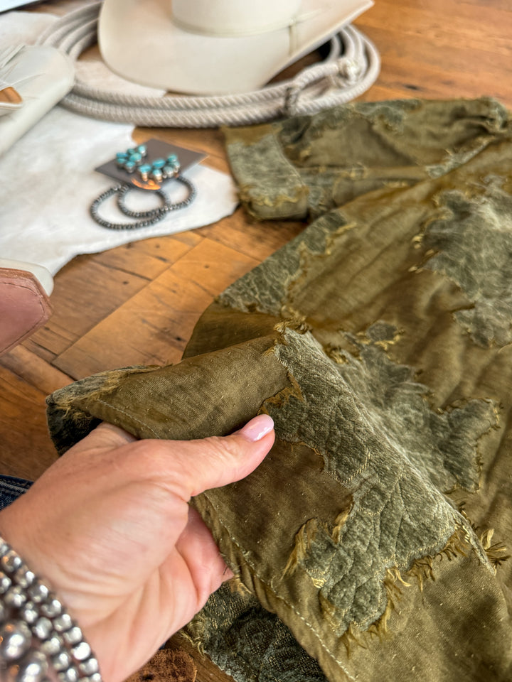 Mokena Olive Textured Top